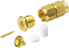 Złącze koncentryczne Montaż na kablu Męski 50Ω typ złącza Złącze SMA 0 to 18GHz, zaciskane typ kabla RG174 A/U, RG188