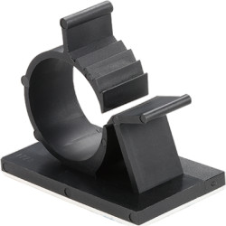 Cable clamp, max. bundle Ø 10.3 mm, PA, black, self-adhesive, (L x W x H) 25.4 x 19.1 x 22.2 mm, BYB-5-12H0028