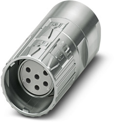 Jack, M23, 6 pole, solder connection, ONECLICK quick locking system, straight, 1341726