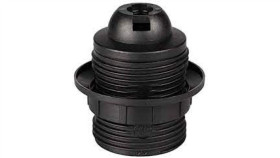 Oprawka E27 Gwintowana Czarna Z Pierścieniem