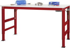 Manuflex AU9659.3003 Stół ROBOCZY UNIVERSAL Ergo E Memory z płytą PCW, szer. X gł. X wys. = 2500 x 1000 x 722-1002 mm ru