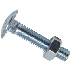 METALMATE MEMCSX1030 Cup Square Hex Bolt &amp; Nut ZP M10 x 30mm Box 25