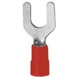 Końcówka widełkowa izolowana typ KWI / KNE DIN 1,0mm2 / M3 miedziana cynowana galwanicznie czerwona ERKO 100szt.