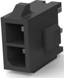 Pin header, 2 pole, pitch 3 mm, straight, black, 3-794630-2