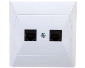 AKCENT Gniazdo komputerowe podwójne RJ45 kat.5e MMC białe GPK-2A/K/00