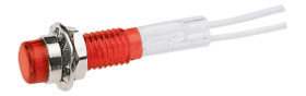Lampka kontrolna do montażu panelowego 14V, czerwona 6.4mm Chrom Wyprowadzenia CAMDENBOSS