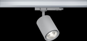96567 ProRail3 rail spotlight Kratos, 50°, 1050 lm, 9 W, 4000 K, silve