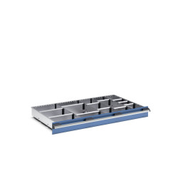 Zestaw przegródek Ściana działowa Srebrny Blacha stalowa for use with Szuflady, Dimensions1050 X 650 X 100mm Bott