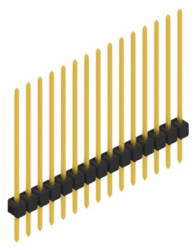 Pin header, 15 pole, pitch 2.54 mm, straight, black, 10046951