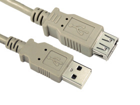 Kabel USB Złącze A USB A Złącze B USB A dł. 1m Przewód USB USB 2.0 kolor: Beżowy