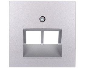 Berker B1/B5/B7 GLAS Plakietka do gniazda teleinformatycznego UAE /RJ11, RJ45/ aluminium 14091404