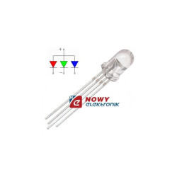 Dioda LED 5mm RGB wsp.anoda matowa