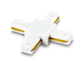 Łącznik Krzyżowy Biały 1-fazowy X do Szyn Oświetleniowych