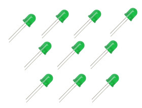 Opencircuit 10mm diffuse leds Green - 10 pcs