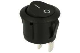 Przełącznik; klawiszowy (kołyskowy); R17-2AP; ON-OFF; 1 tor; czarny; bez podświetlenia; bistabilny; konektory 4,8x0,8mm; 20mm; 2