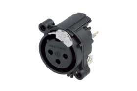 XLR panel socket, 3 pole, gold-plated, NC3FAAV1-DA