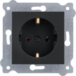 Gniazdo z uziemieniem Schuko 2P+E 16A 250V Czarny Metalik 237/14E EXEN