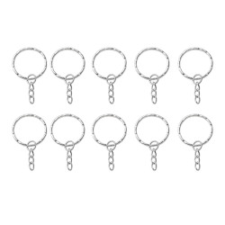 Baza Brelok Z Łańcuszkiem Breloczek Srebrny Zawieszka 30mm 10szt