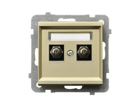 SONATA Gniazdo ekwipotencjalne podwójne szampański złoty GPE-2R/m/39 OSPEL