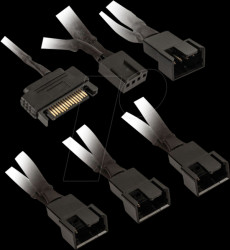 PGW-AC-KOL-113 Kolink 1-to-4 PWM fan splitter cable, 35 cm, braided, black