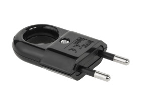 Wtyczka płaska z uchwytem czarna WTP2C-2