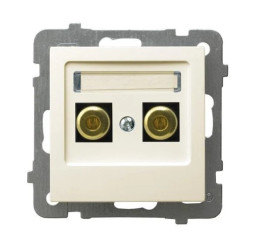 As Gniazdo głośnikowe pojedyncze ecru GGN-1G/m/27