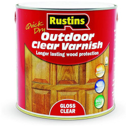 Rustins EAVG2500 Quick Drying Outdoor Clear Varnish Gloss 2.5 Litre