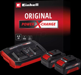 4512112 Power X-Change starter set, 2x 4.0 Ah rechargeable battery, 1x c