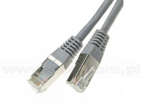 Patchcord FTP, kat5e, 1,0m, szary