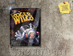 Vintage Looking PC DOS Game Space Quest 6 VI Box Artwork Metal Sign [627]