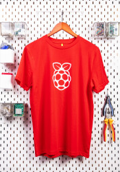 Red Raspberry Pi Logo T-shirt (Adult Size) [Discontinued]