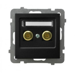 AS Gniazdo głośnikowe pojedyncze czarny metalik GGN-1G/m/33