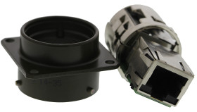 Złącze RJ45 Żeński Złącze RJ45 Montaż na panelu Cat5e Amphenol Socapex, proste 8-żyłowe