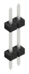 Pin header, 2 pole, pitch 2 mm, straight, black, SLY50812Z