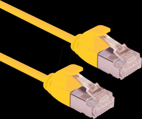 21153322 Patch cable, Cat.6a, U/FTP, slim, yellow, 0.5 m