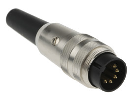 Wtyk Din 5 -pinowe Męski Montaż na kablu M16 60 V AC