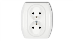 Trend Gniazdo Podwójne Z/U Biały Gp-2Zp