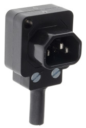 Złącze IEC IEC C14 Montaż na kablu Męski 10A Kąt Proste liczba bezp None Śruba Bulgin