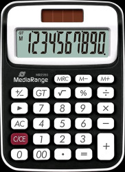 MROS190 Desktop calculator, solar, 10 digits, black