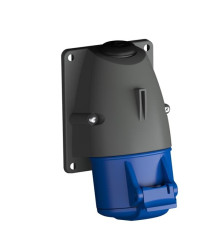 Złącze przemysłowe - zasilające 32A Gniazdo 250 V 3P+E Amphenol Industrial Niebieski Montaż ścienny IP44