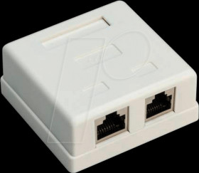 77635 2-port RJ45 surface mount installation box, CAT 6, STP