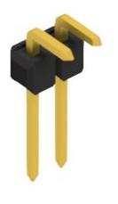 Pin header, 2 pole, pitch 2.54 mm, angled, black, 10052957