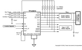 USB Type-C® source controller and 3A power switch with VCONN