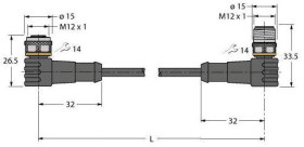 Turck 6625938 Złącze konfekcjonowane czujnika/aktuatora WKC5T-P7X3.1-8-WSC5T-P7X3.1/TXL, piny: 5, 8 m, 1 szt.
