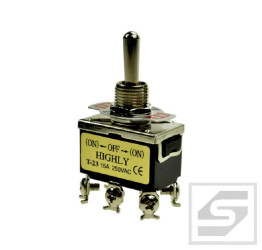 Przełącznik T-23BSM2;12mm;monostab. (ON)-OFF-(ON);2 tory;15A/250VAC