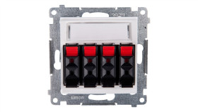 Simon 54 Gniazdo Głośnikowe Poczwórne Białe Dgl34.01/11