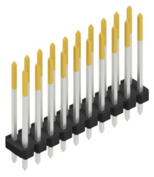 Pin header, 20 pole, pitch 2.54 mm, straight, black, 10058774