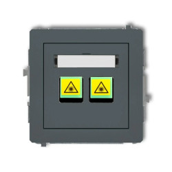 DECO Mechanizm gniazda światłowodowego/optycznego podwójnego grafitowy mat 28DGOP-2