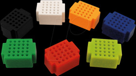 Breadboard, 25 Contacts, Red, Set of 7