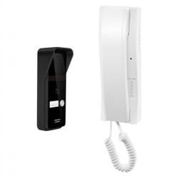ENIR, zestaw domofonowy jednorodzinny, 2-żyłowy, z czytnikiem breloków, biały,OR-DOM-BA-935/W